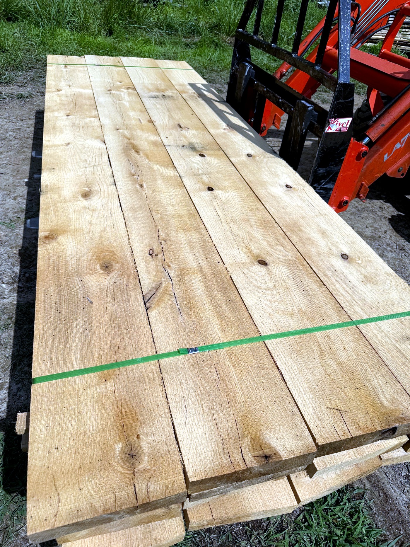 Bundled oak trailer decking