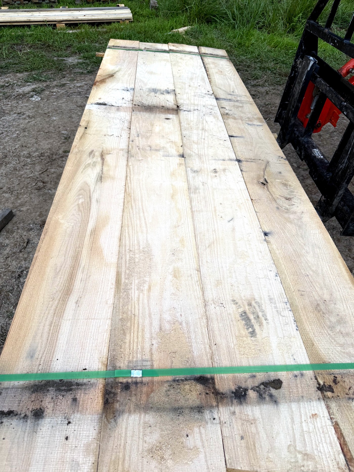 Stacked oak trailer decking